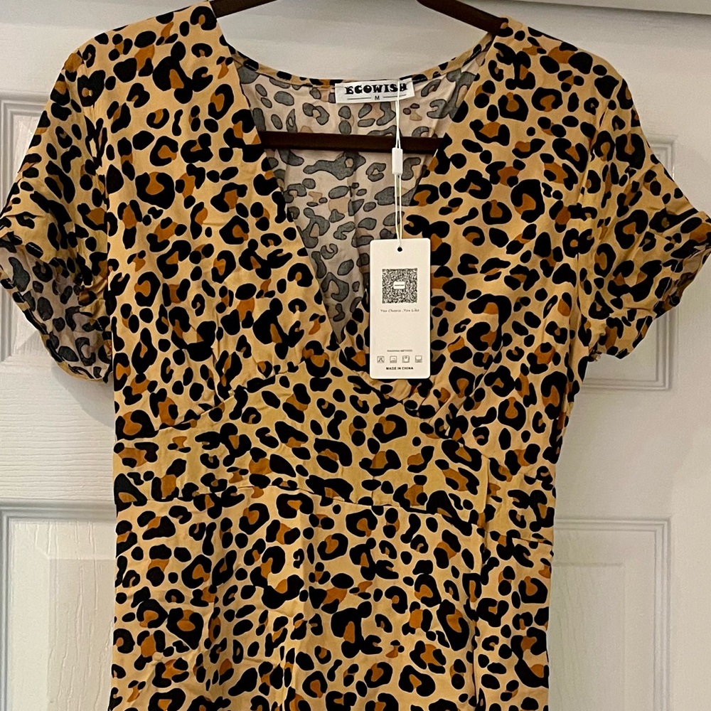 Ecowish Leopard Animal Print Dress - Picture 4 of 6
